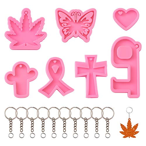 Ribbon Heart Resin Casting Silicone Mould Keychains Key Ring Jewelry Epoxy DIY Ribbon Heart Resin Casting Silicone Mould Keychains Key Ring Jewelry Epoxy DIY